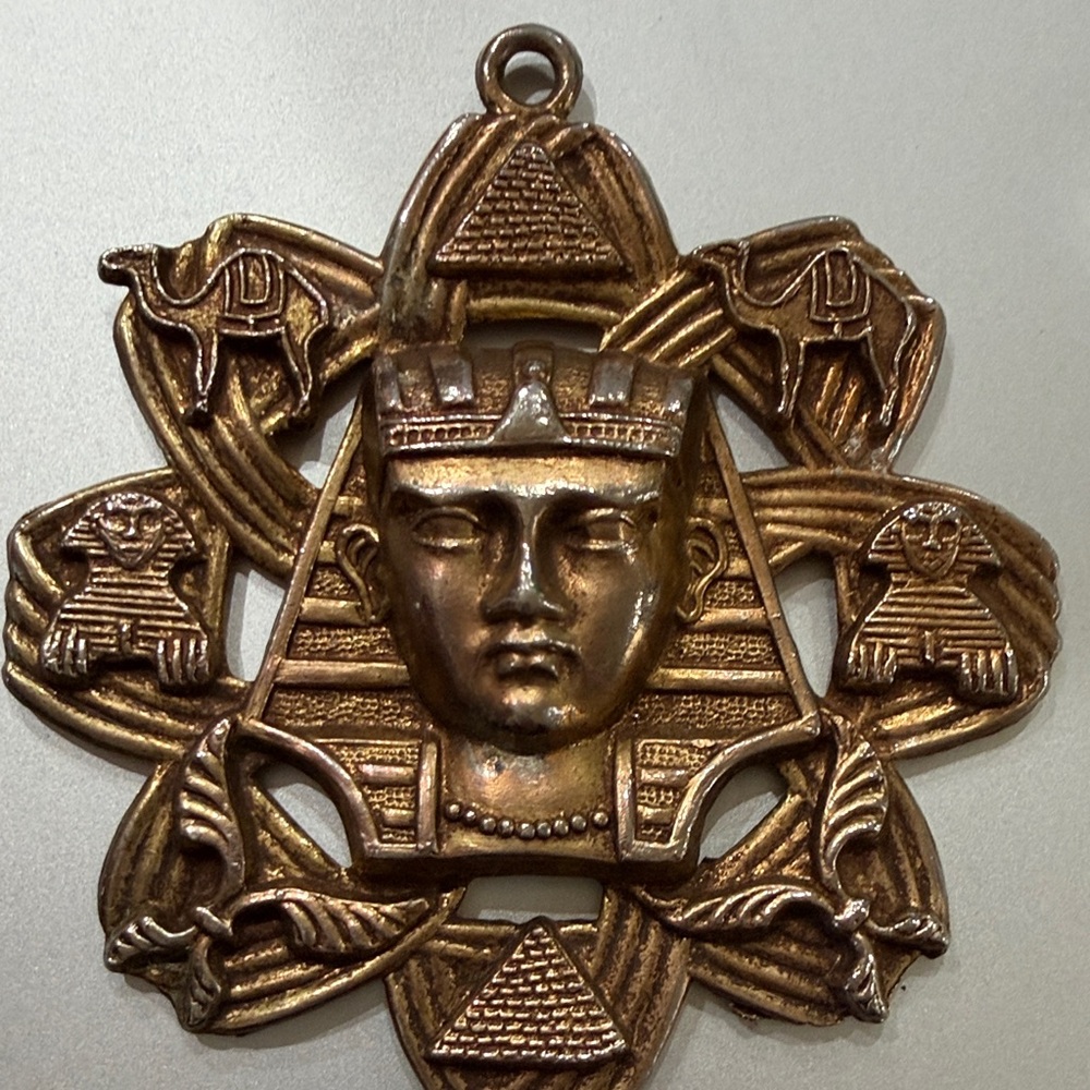 Vintage Egyptian Sacred Geometry -Pyramids Power-Amulet Mystical Medallion Sigil